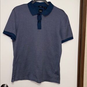 BOSS Slim Fit Mercerized Polo Shirt Blue Small